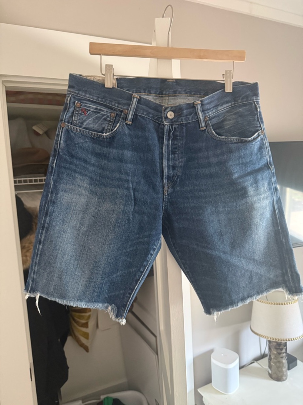 Polo by Ralph Lauren Distressed Blue Denim Cutoff Shorts